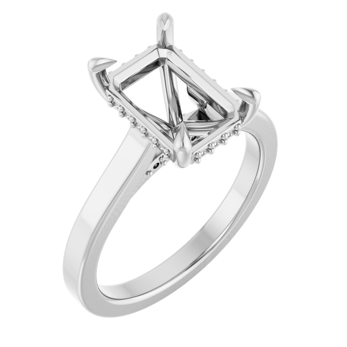 Claw-Prong Hidden Halo-Style Engagement Ring