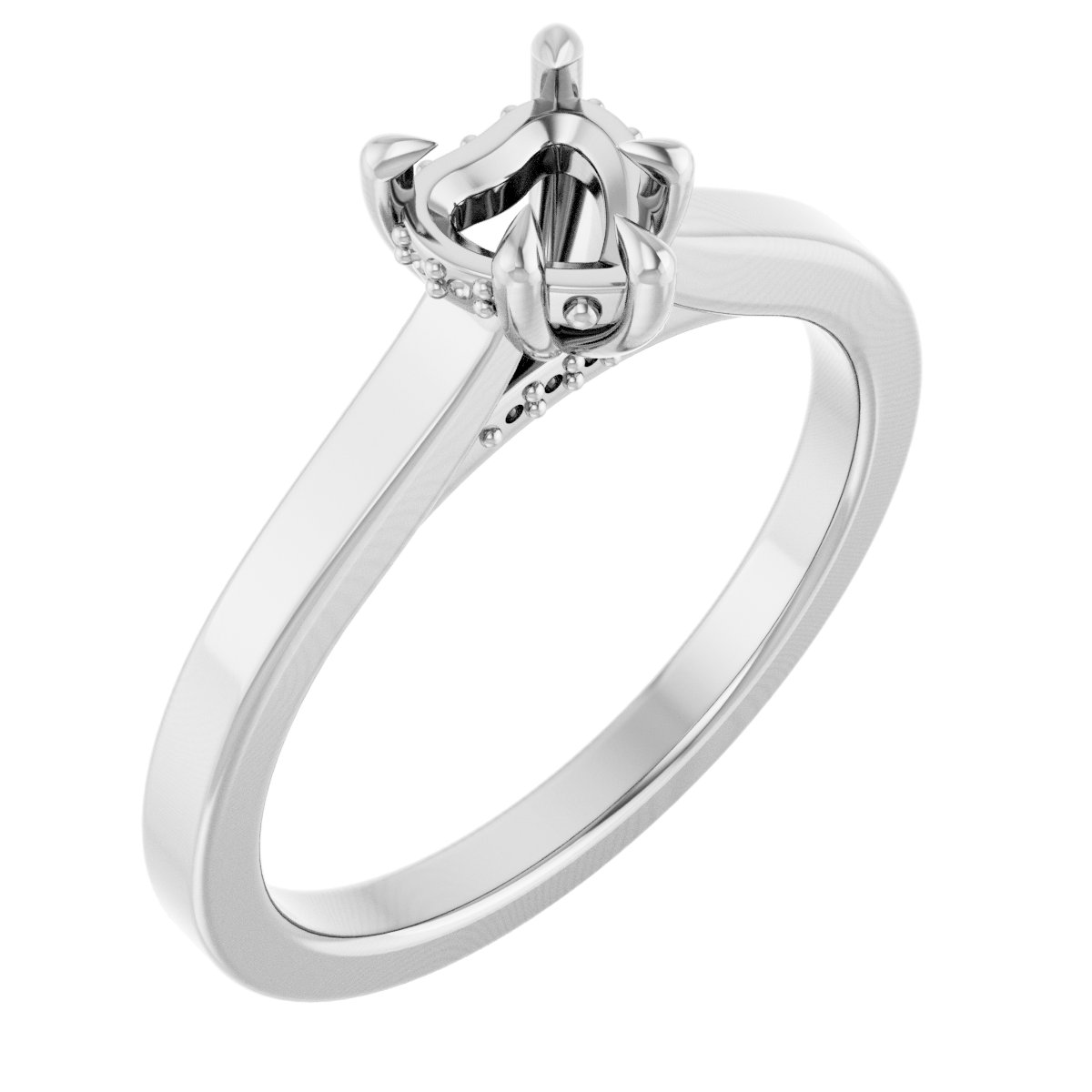 Claw-Prong Hidden Halo-Style Engagement Ring
