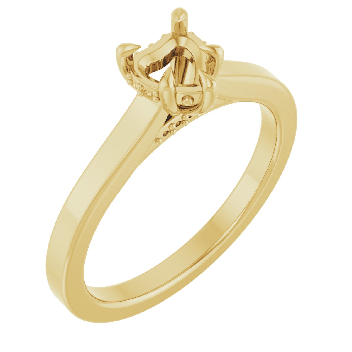 Claw-Prong Hidden Halo-Style Engagement Ring