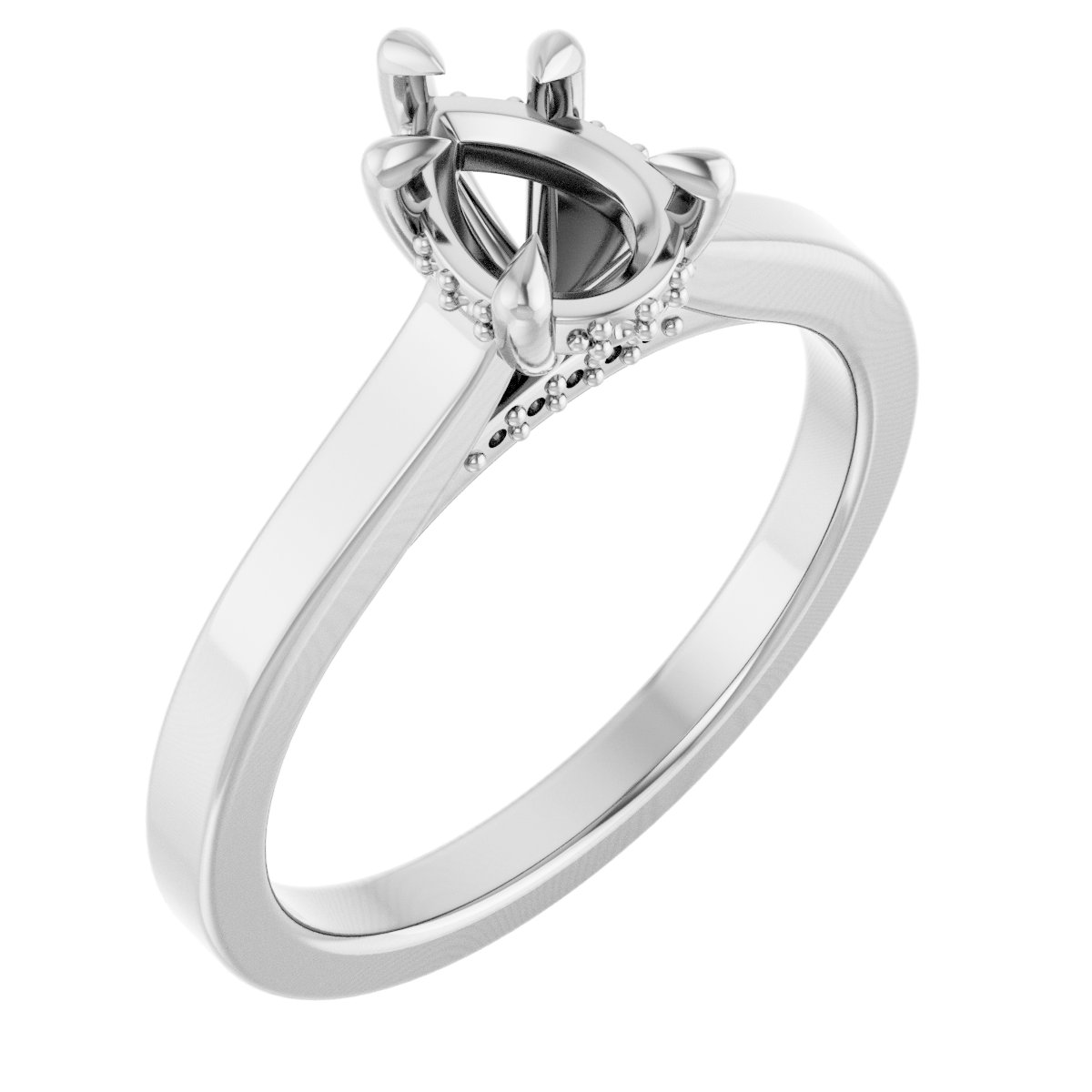 Claw-Prong Hidden Halo-Style Engagement Ring