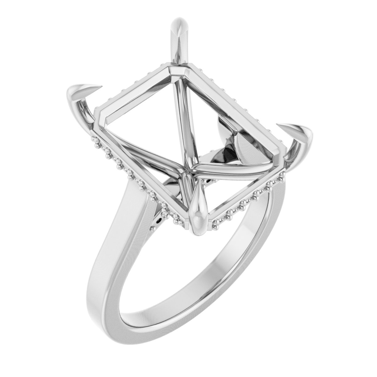 Claw-Prong Hidden Halo-Style Engagement Ring