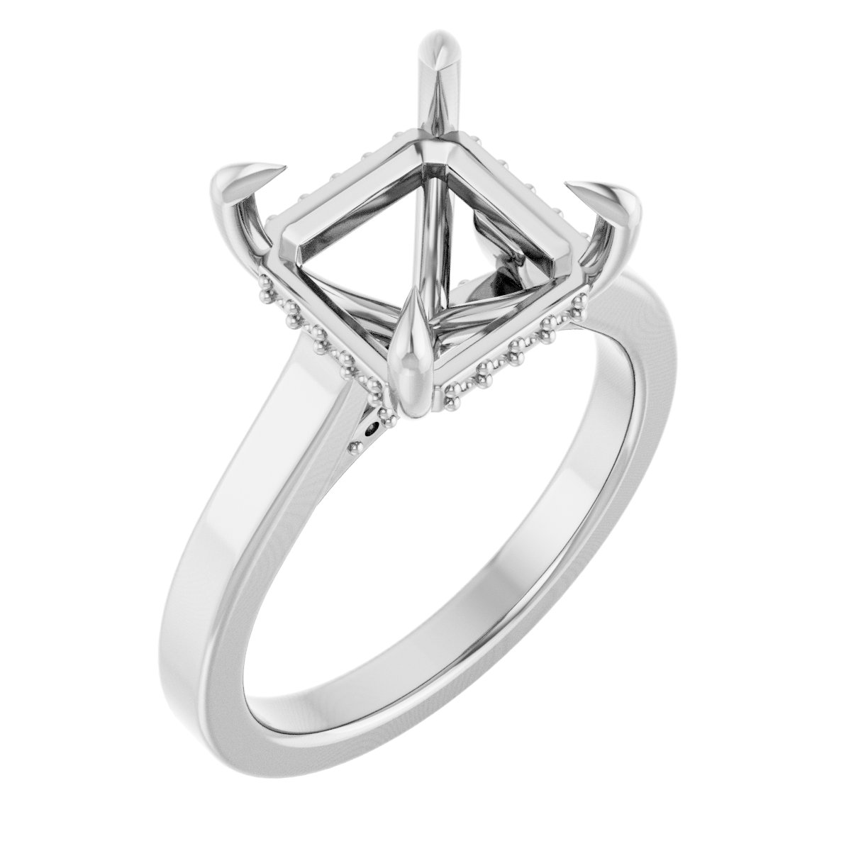 Claw-Prong Hidden Halo-Style Engagement Ring