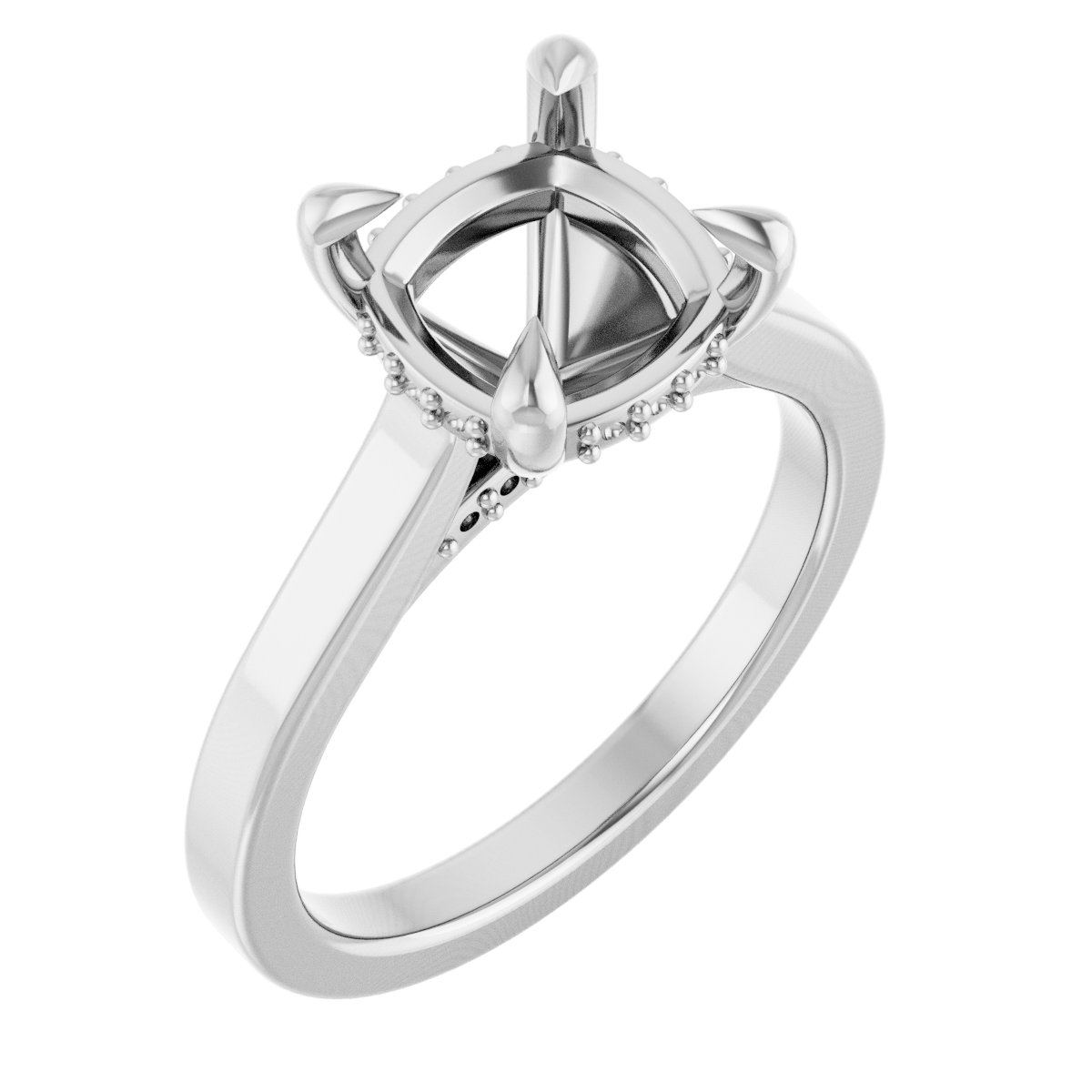 Claw-Prong Hidden Halo-Style Engagement Ring