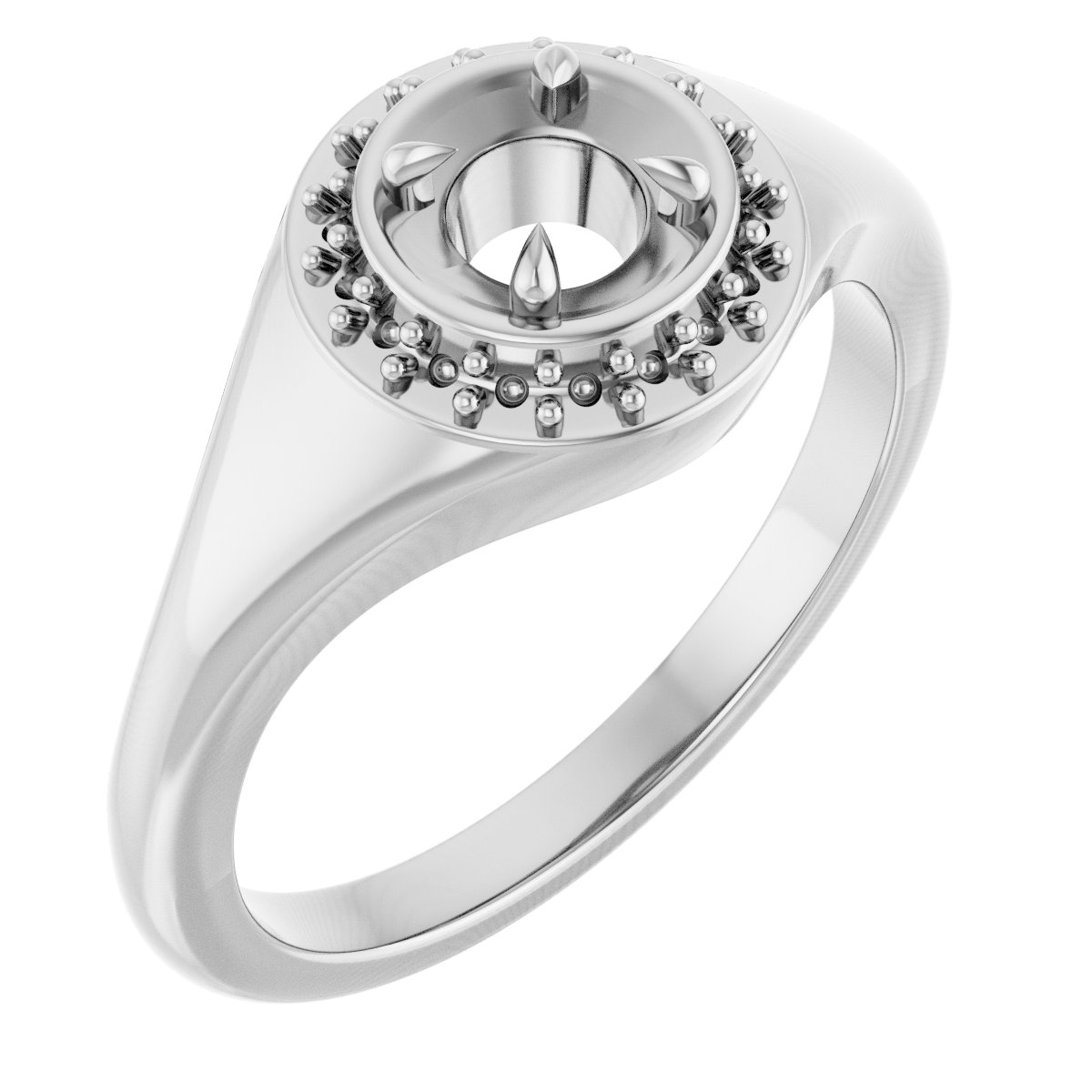 Claw-Prong Halo-Style Ring