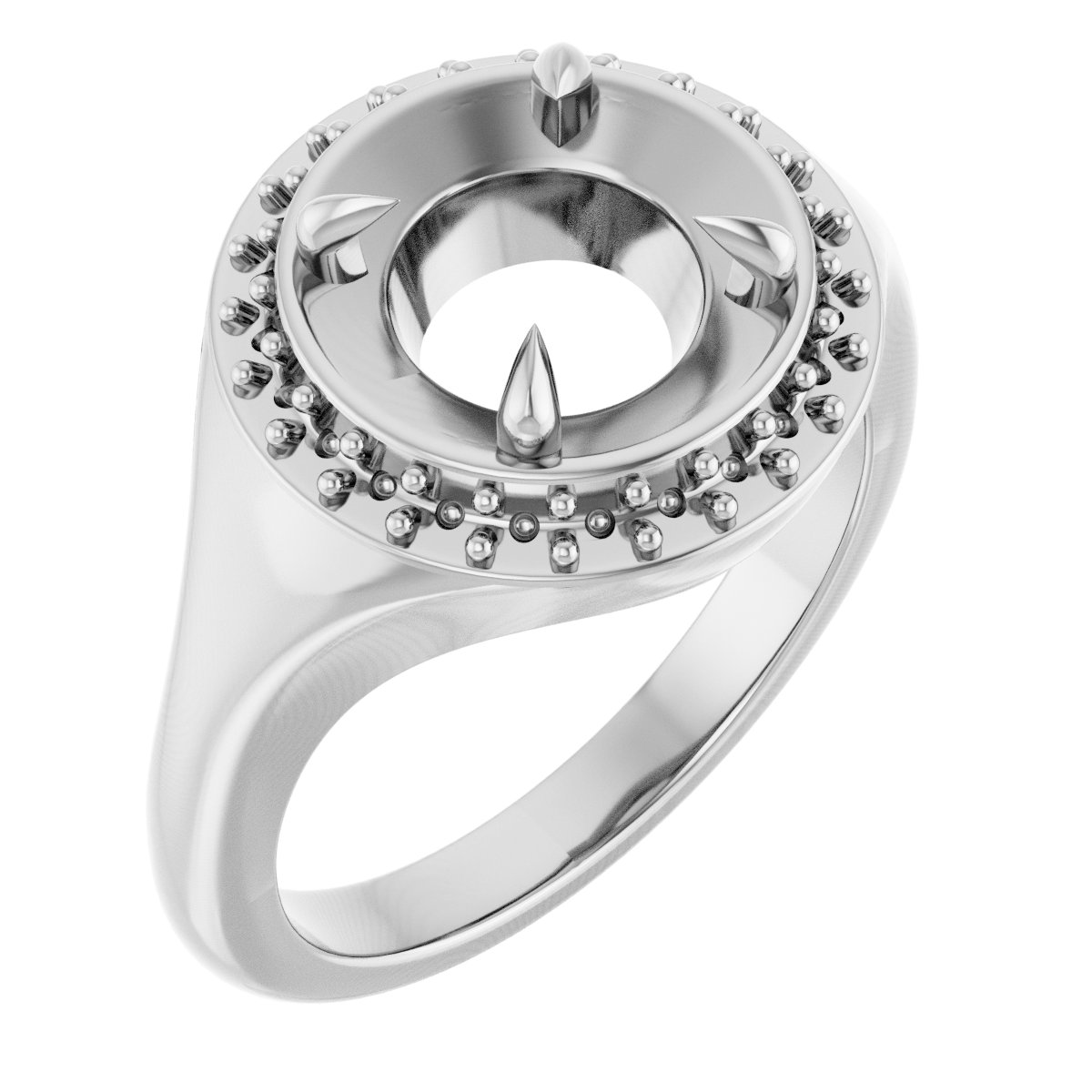 Claw-Prong Halo-Style Ring