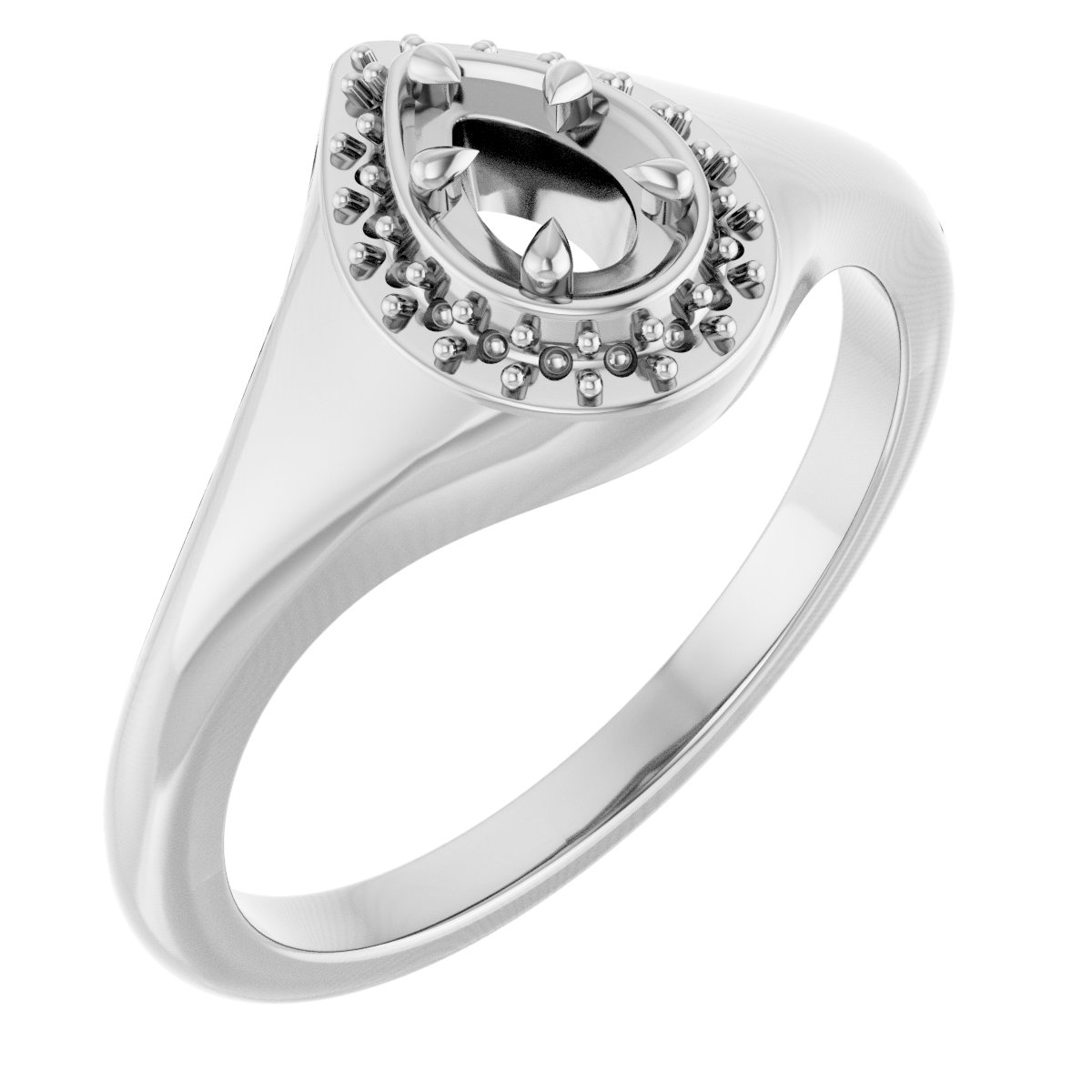 Claw-Prong Halo-Style Ring