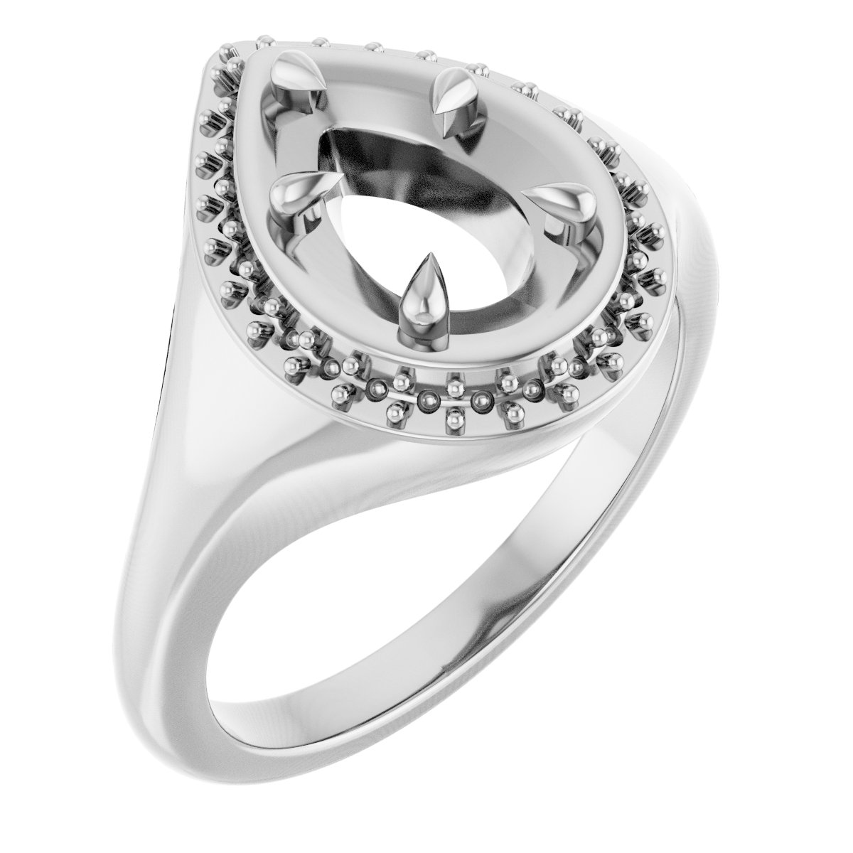 Claw-Prong Halo-Style Ring