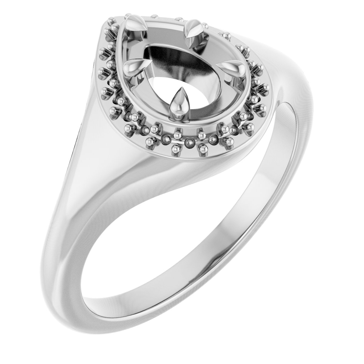 Claw-Prong Halo-Style Ring