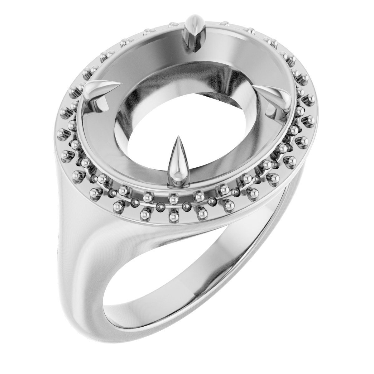 Claw-Prong Halo-Style Ring