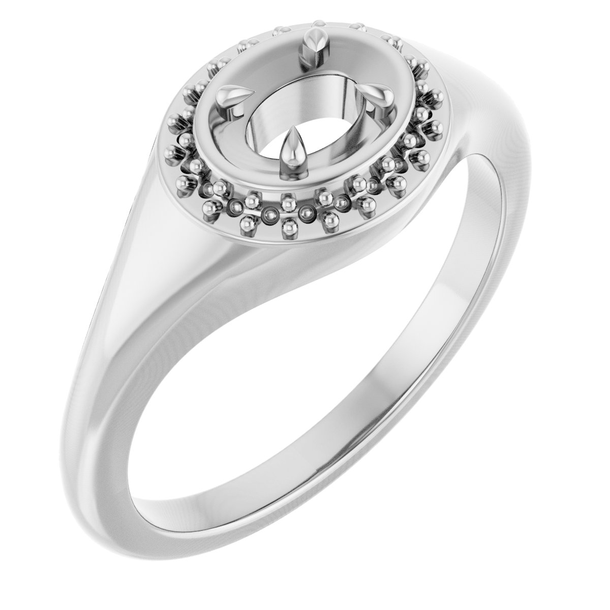Claw-Prong Halo-Style Ring