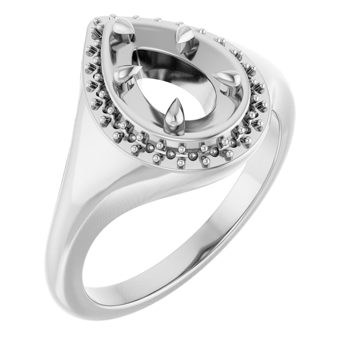 Claw-Prong Halo-Style Ring