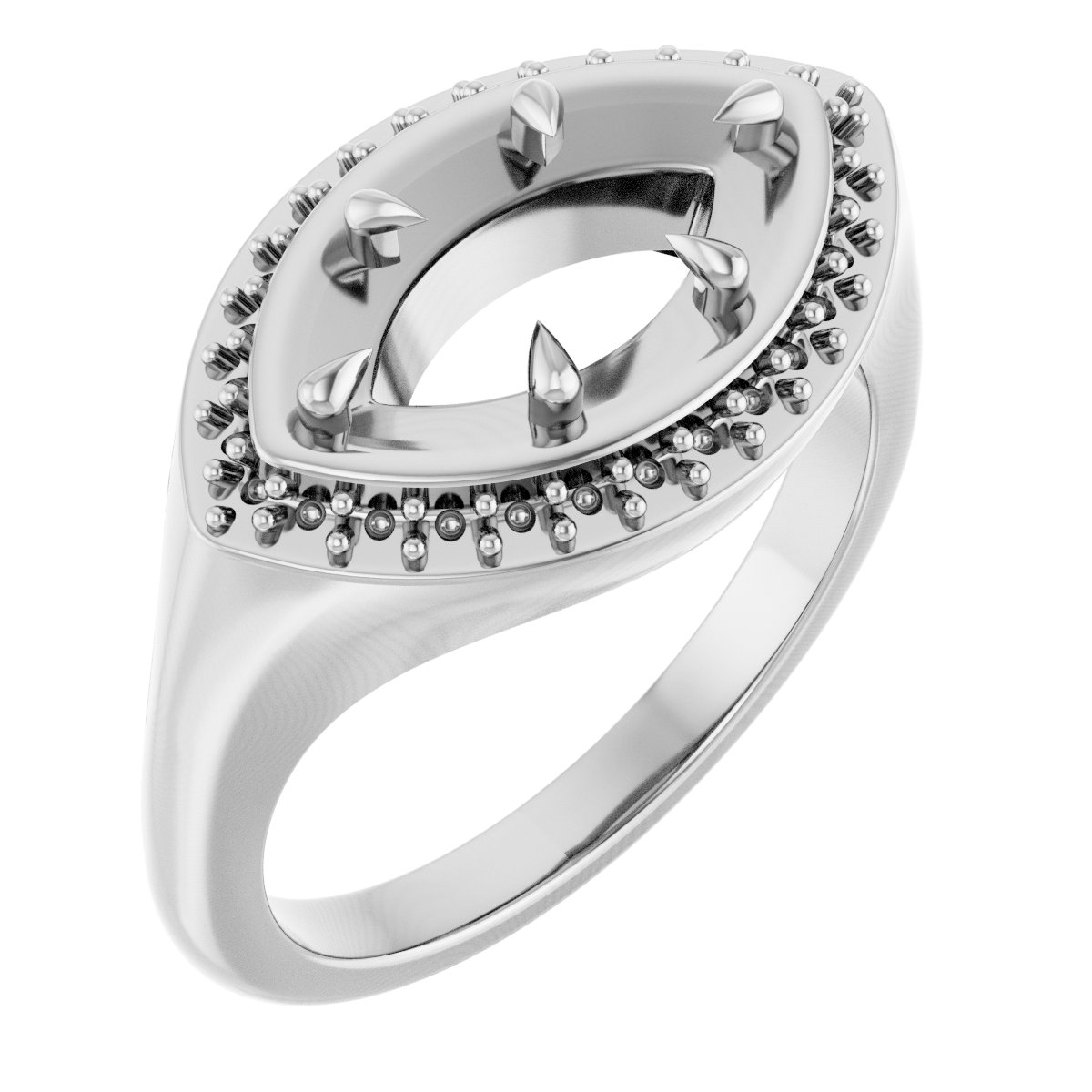 Claw-Prong Halo-Style Ring