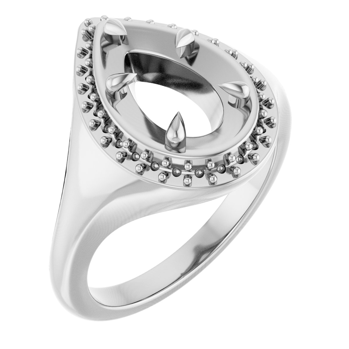 Claw-Prong Halo-Style Ring