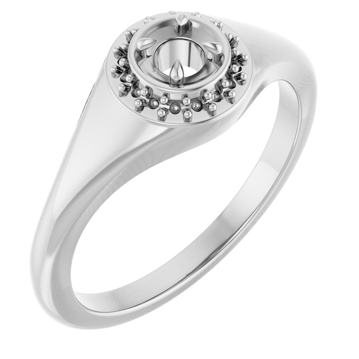 Claw-Prong Halo-Style Ring