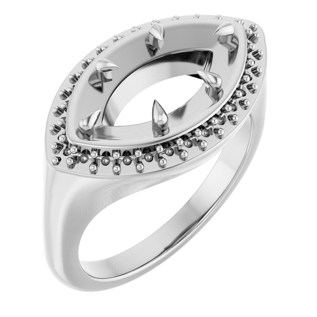 Claw-Prong Halo-Style Ring