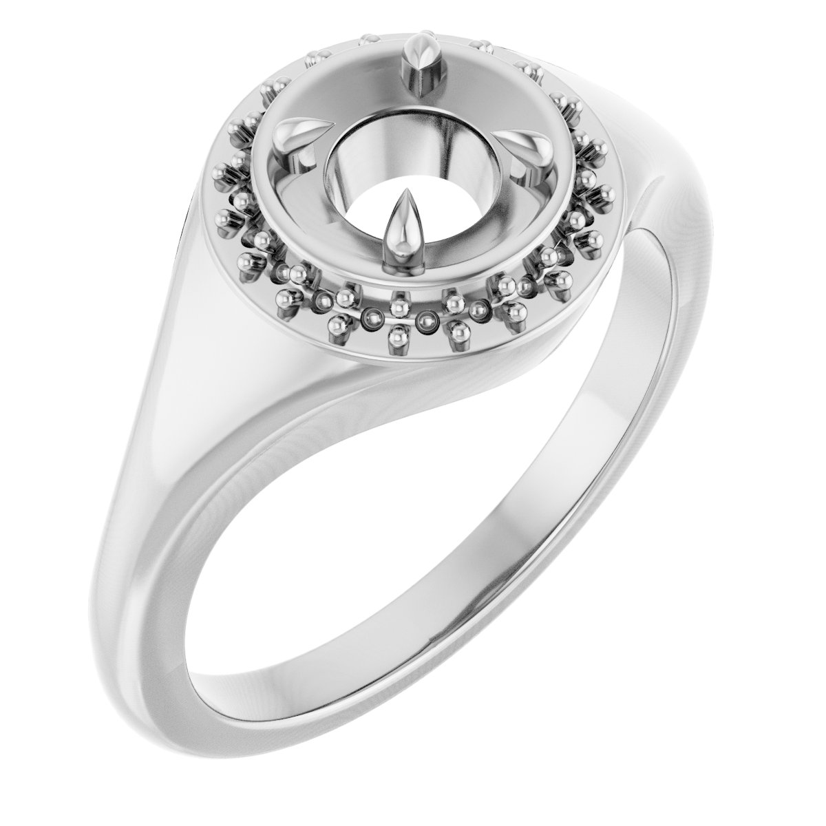 Claw-Prong Halo-Style Ring