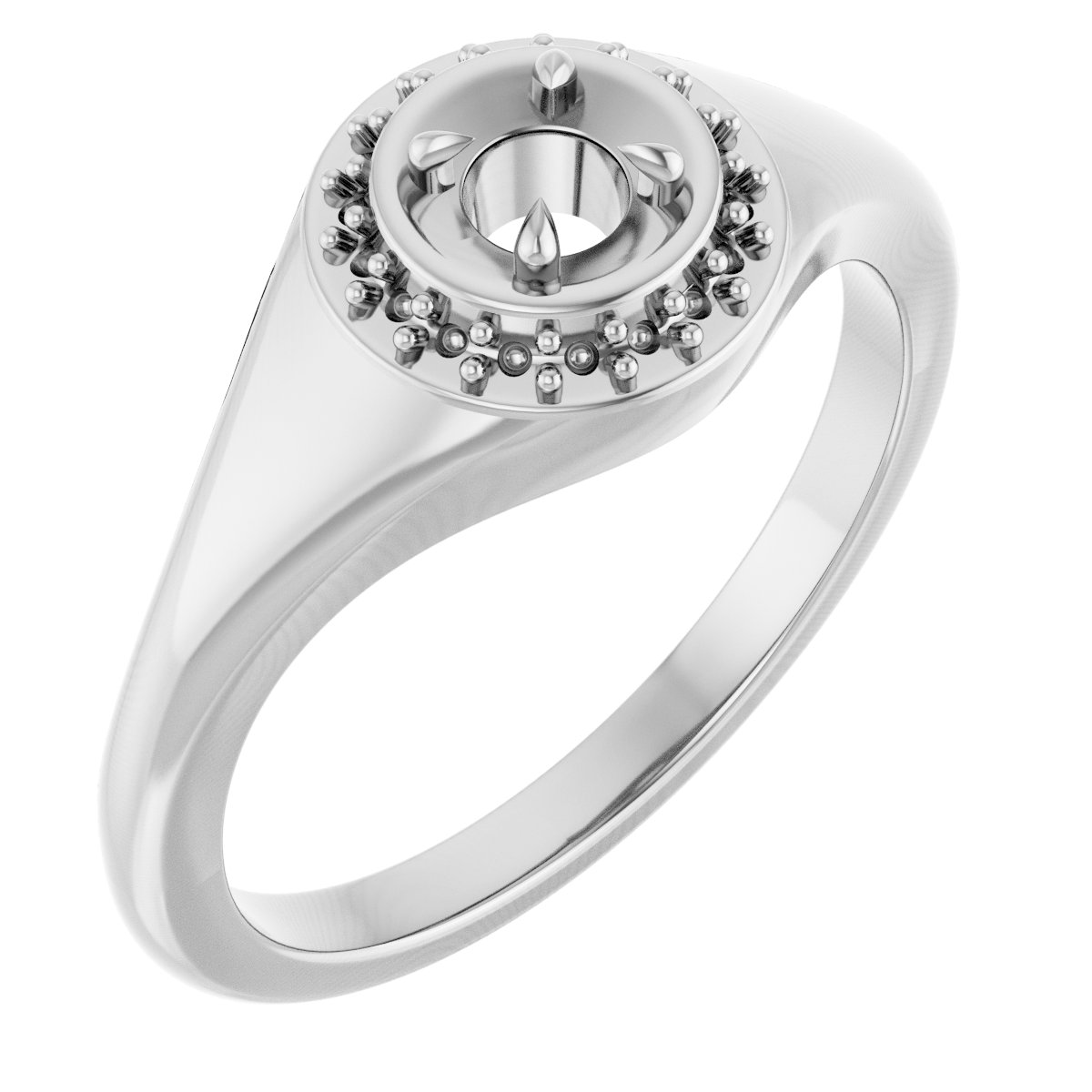 Claw-Prong Halo-Style Ring