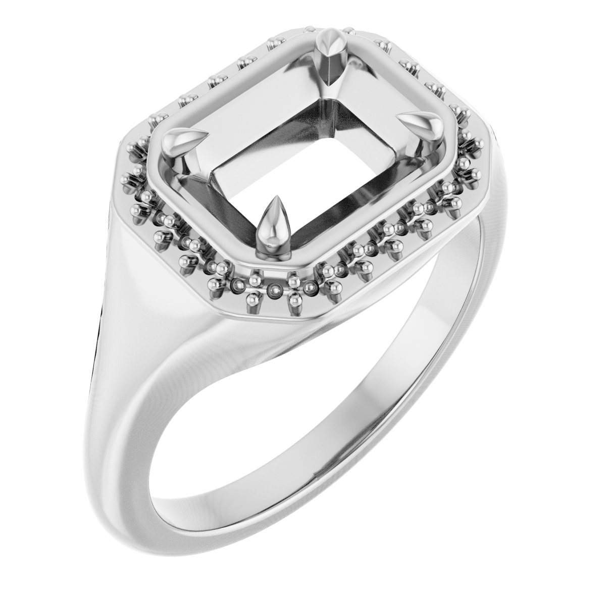 Claw-Prong Halo-Style Ring