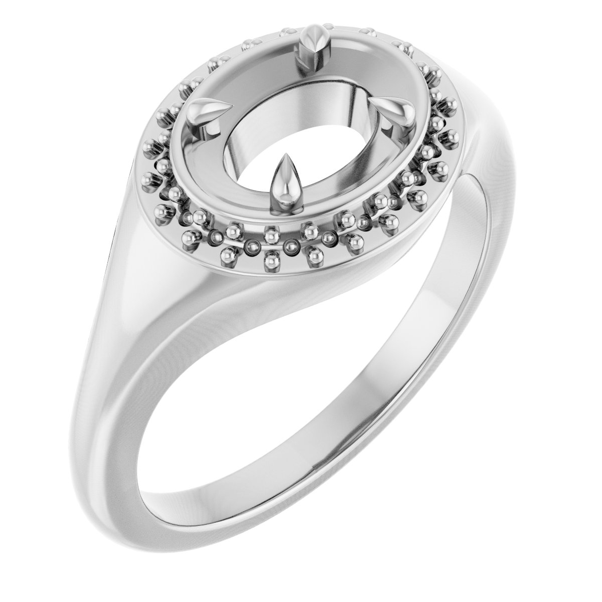 Claw-Prong Halo-Style Ring