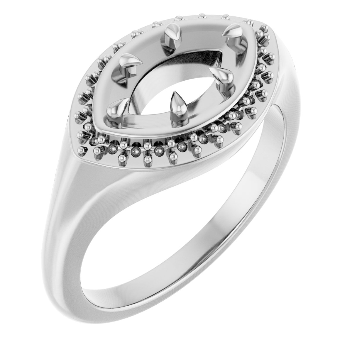Claw-Prong Halo-Style Ring