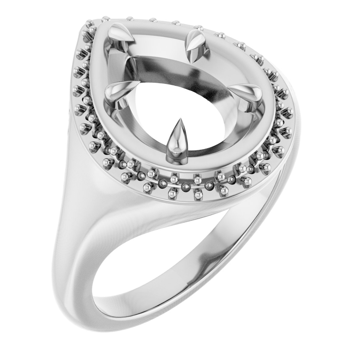 Claw-Prong Halo-Style Ring
