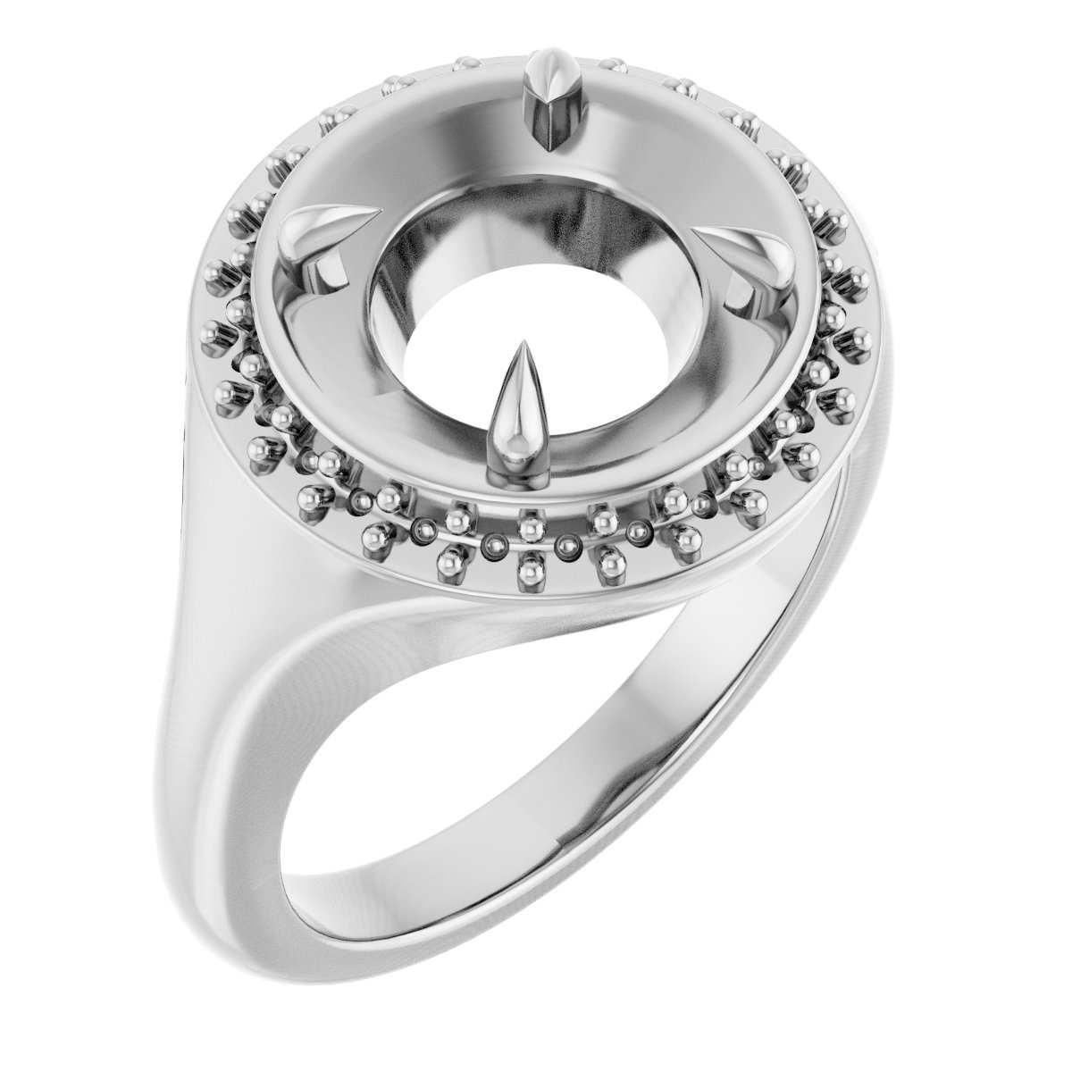 Claw-Prong Halo-Style Ring