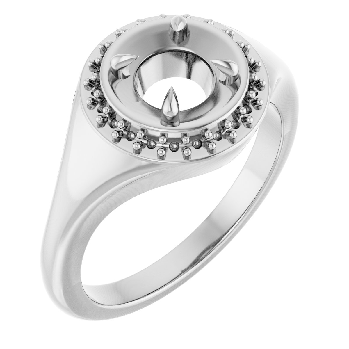 Claw-Prong Halo-Style Ring