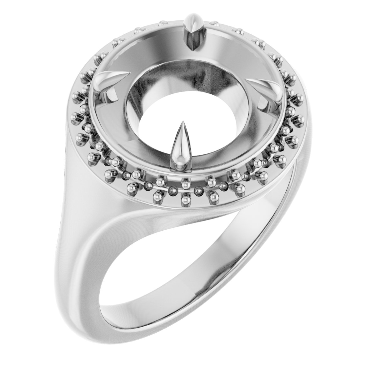 Claw-Prong Halo-Style Ring