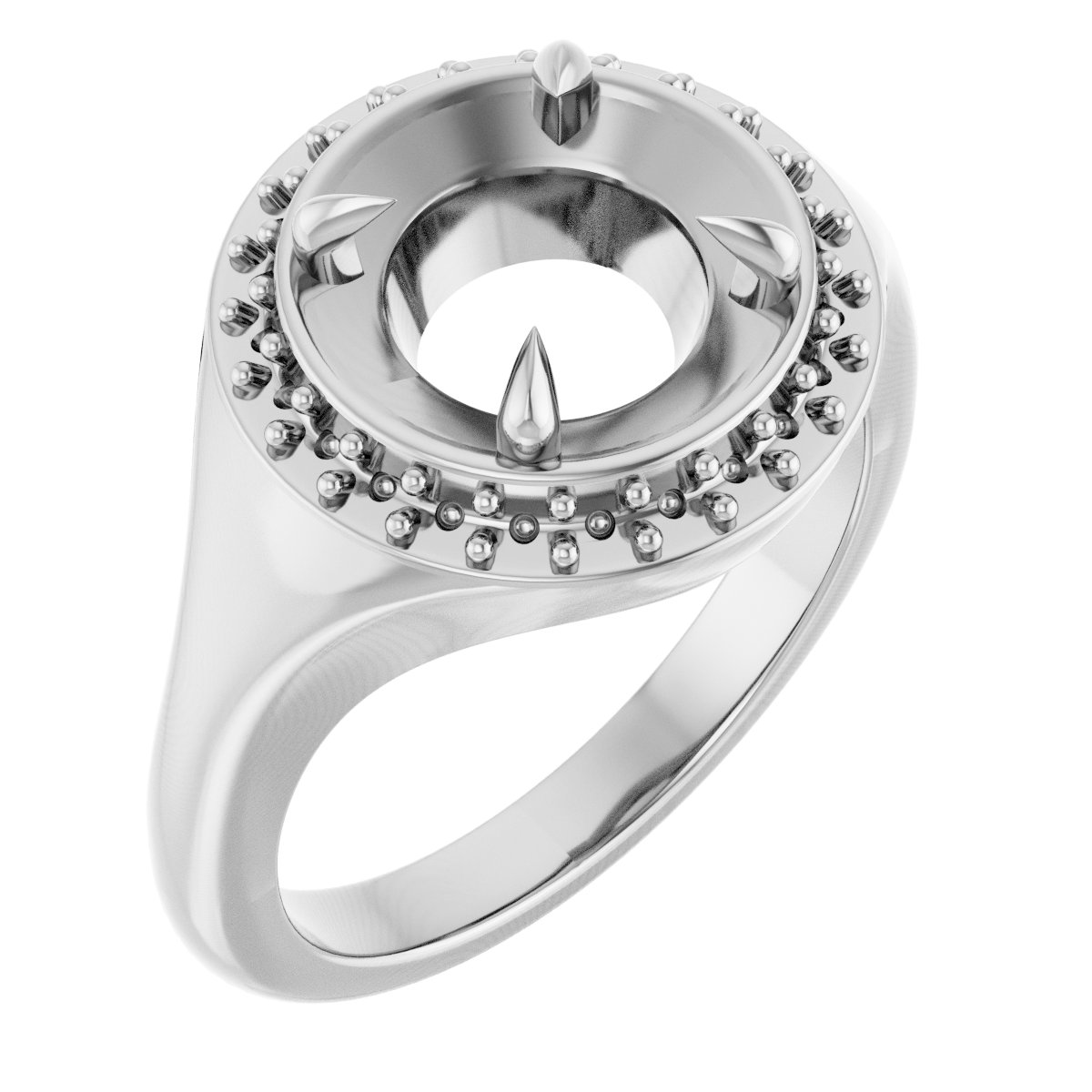 Claw-Prong Halo-Style Ring
