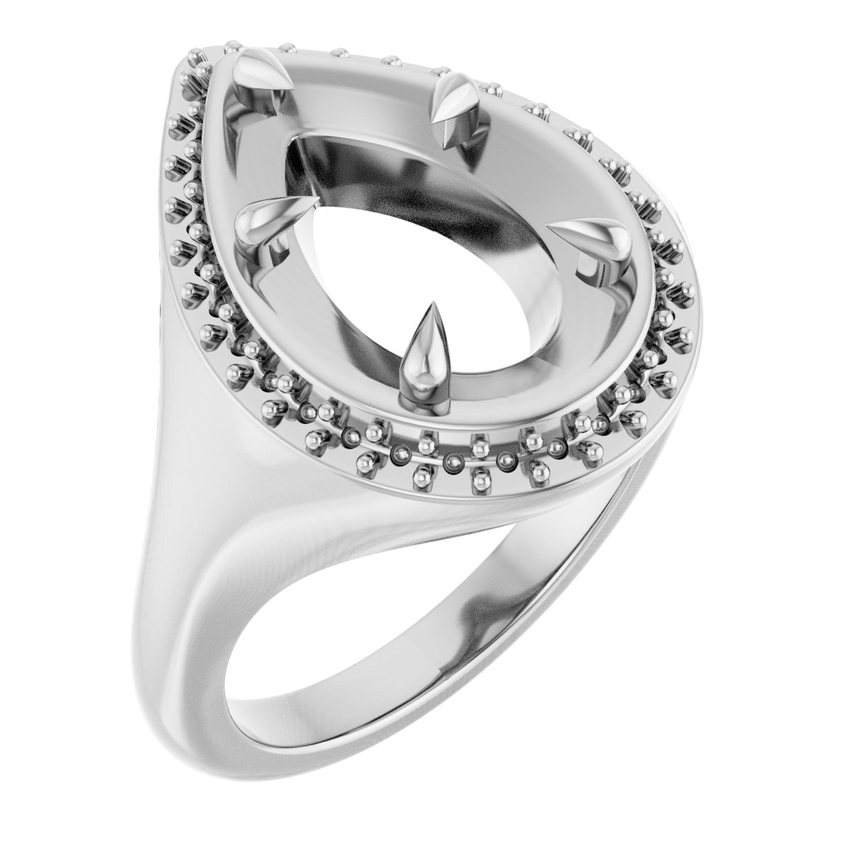Claw-Prong Halo-Style Ring