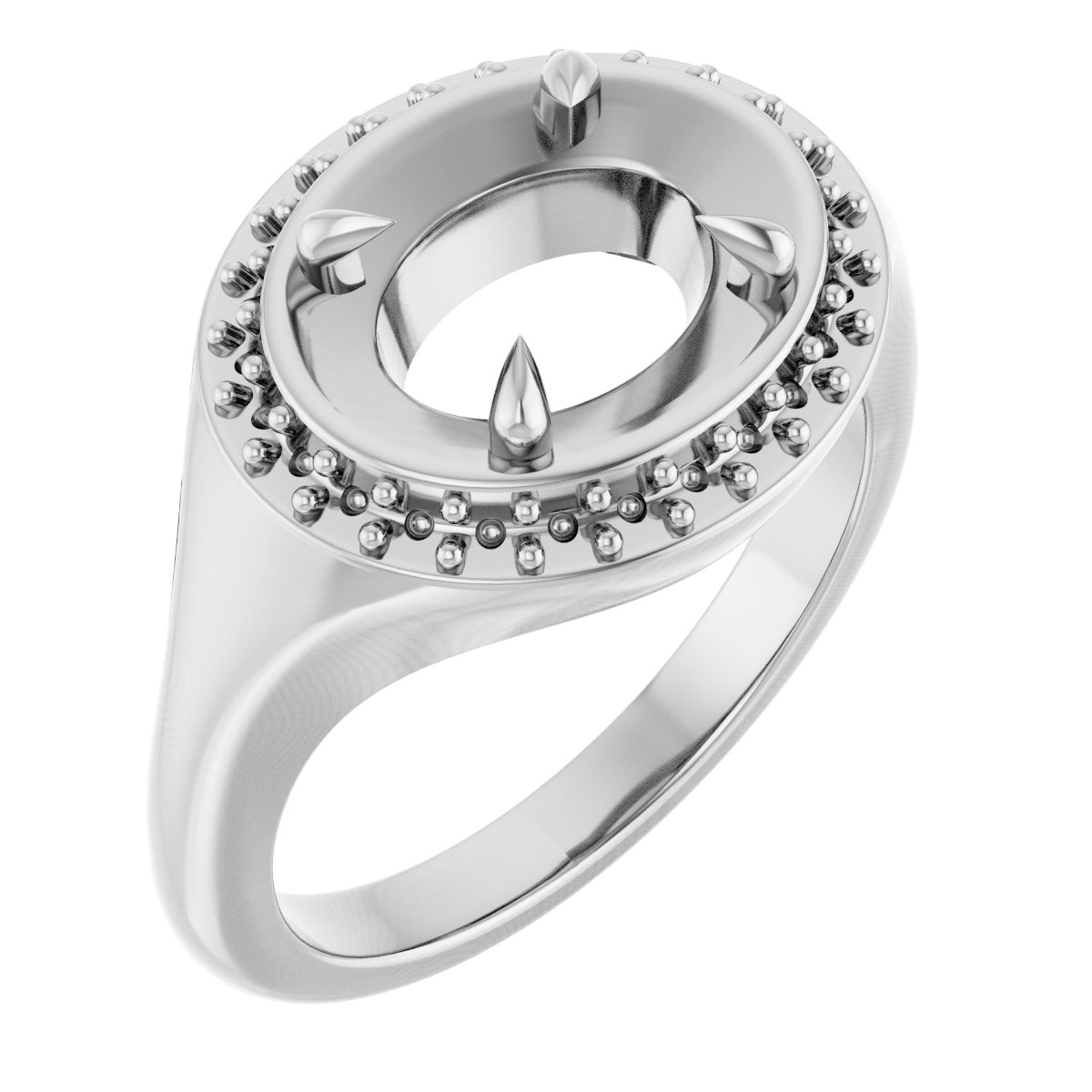 Claw-Prong Halo-Style Ring