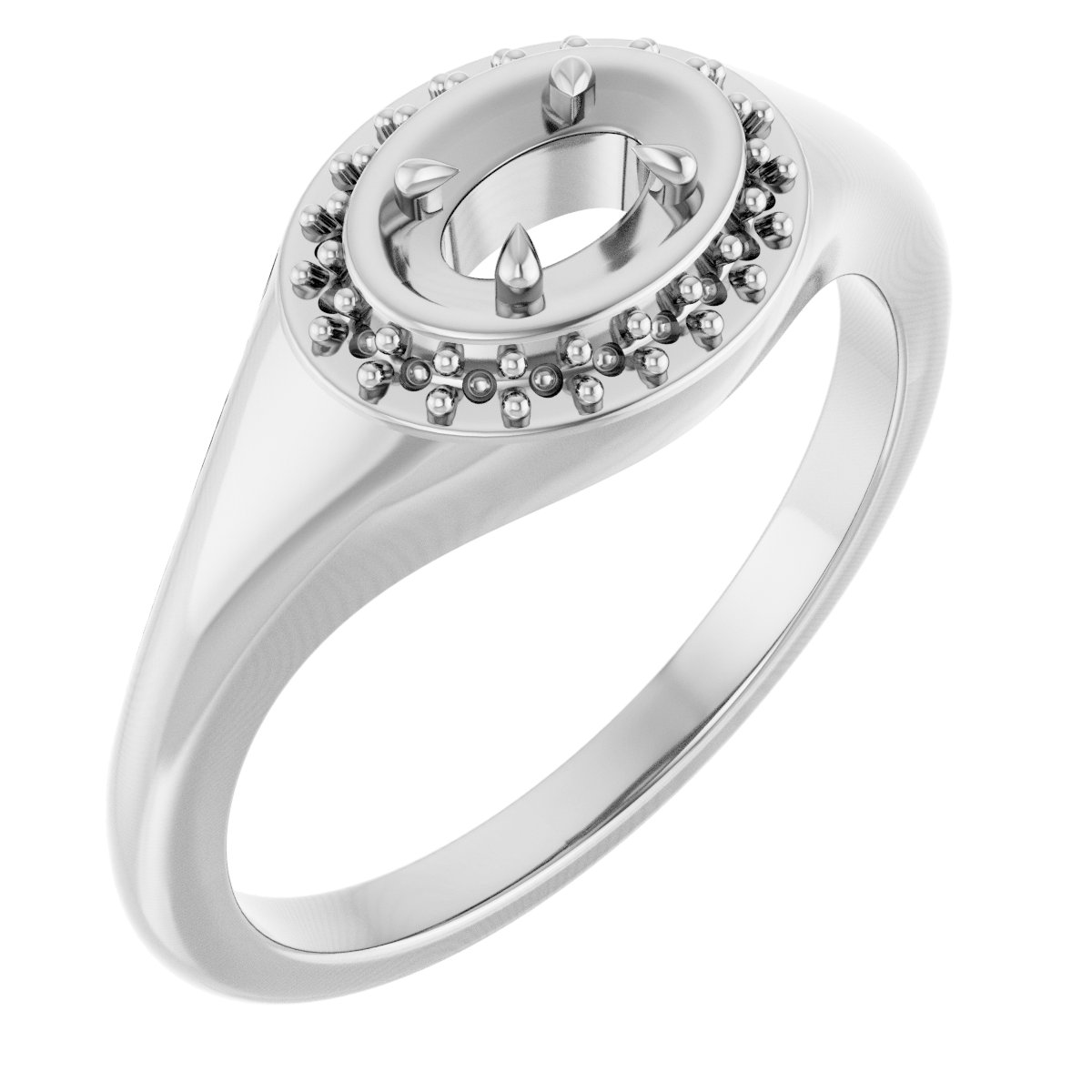 Claw-Prong Halo-Style Ring
