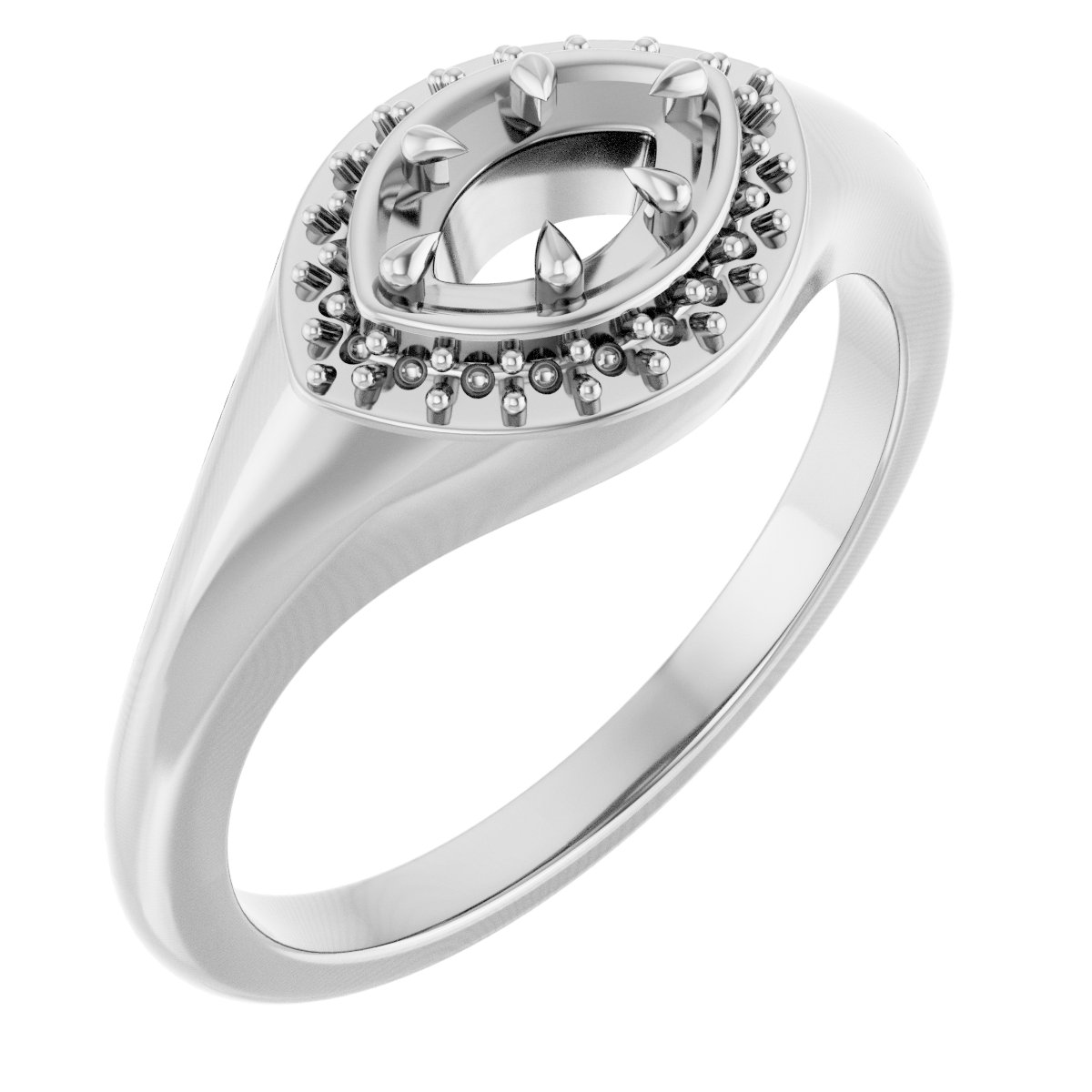Claw-Prong Halo-Style Ring