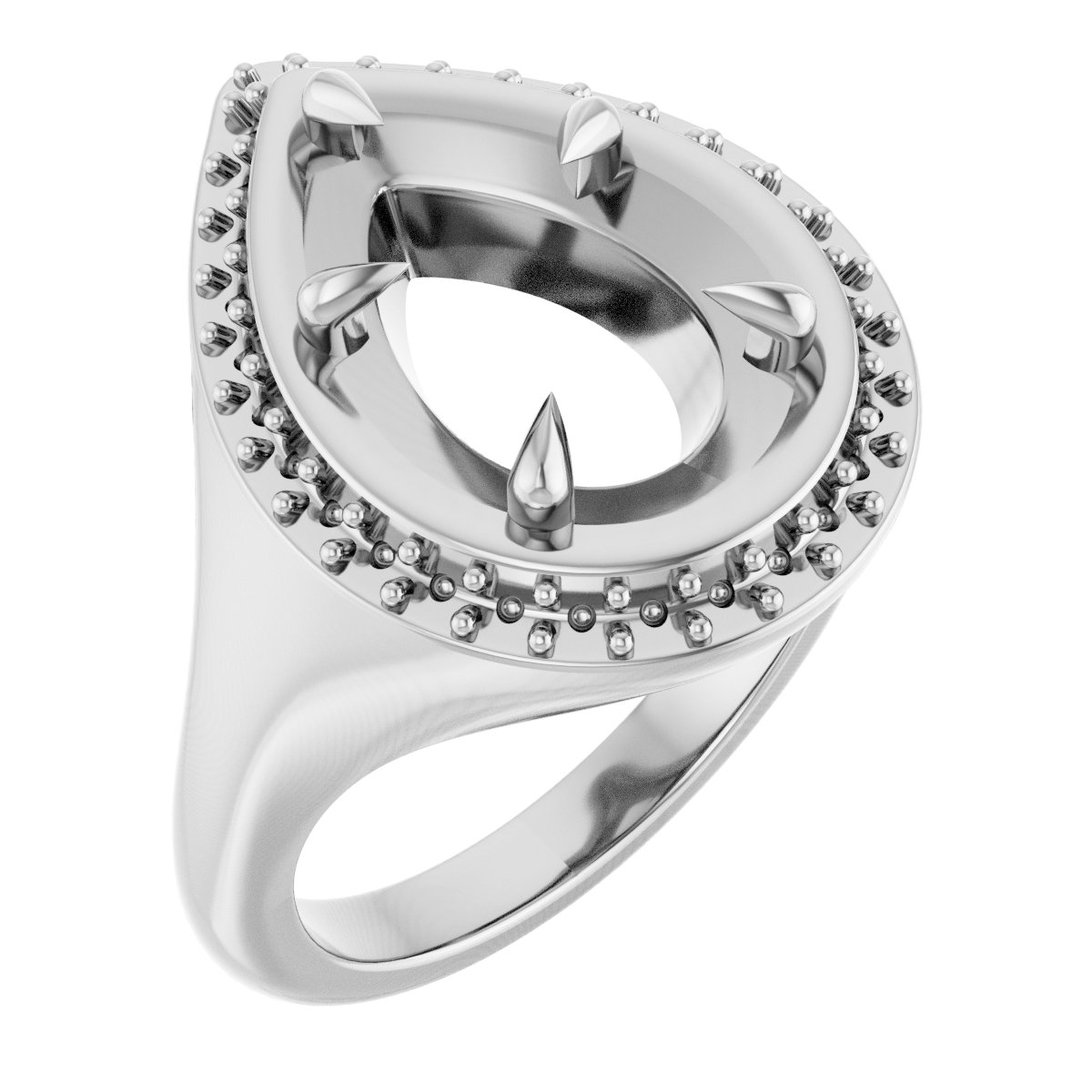 Claw-Prong Halo-Style Ring