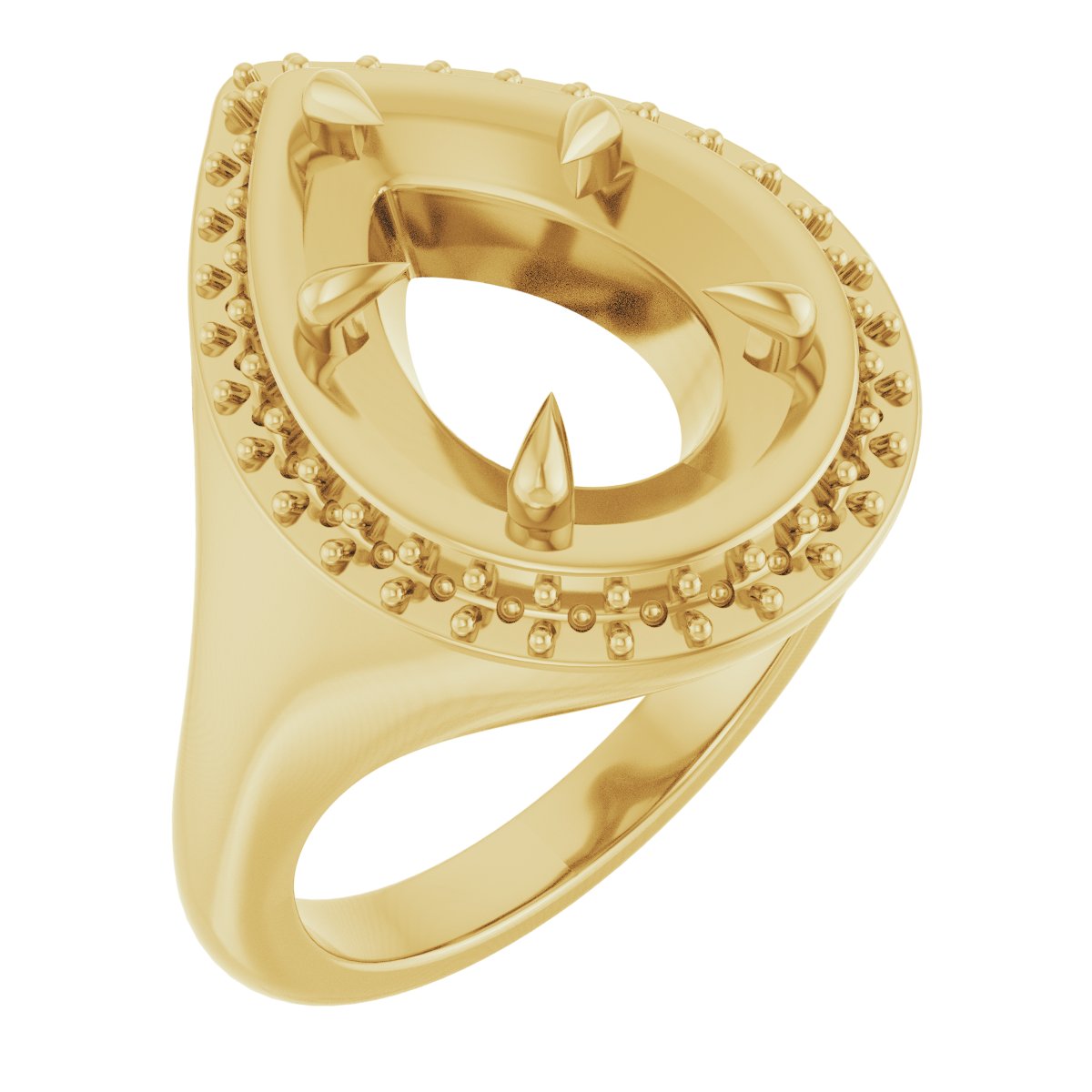 Claw-Prong Halo-Style Ring