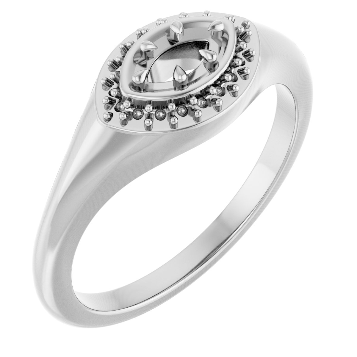 Claw-Prong Halo-Style Ring