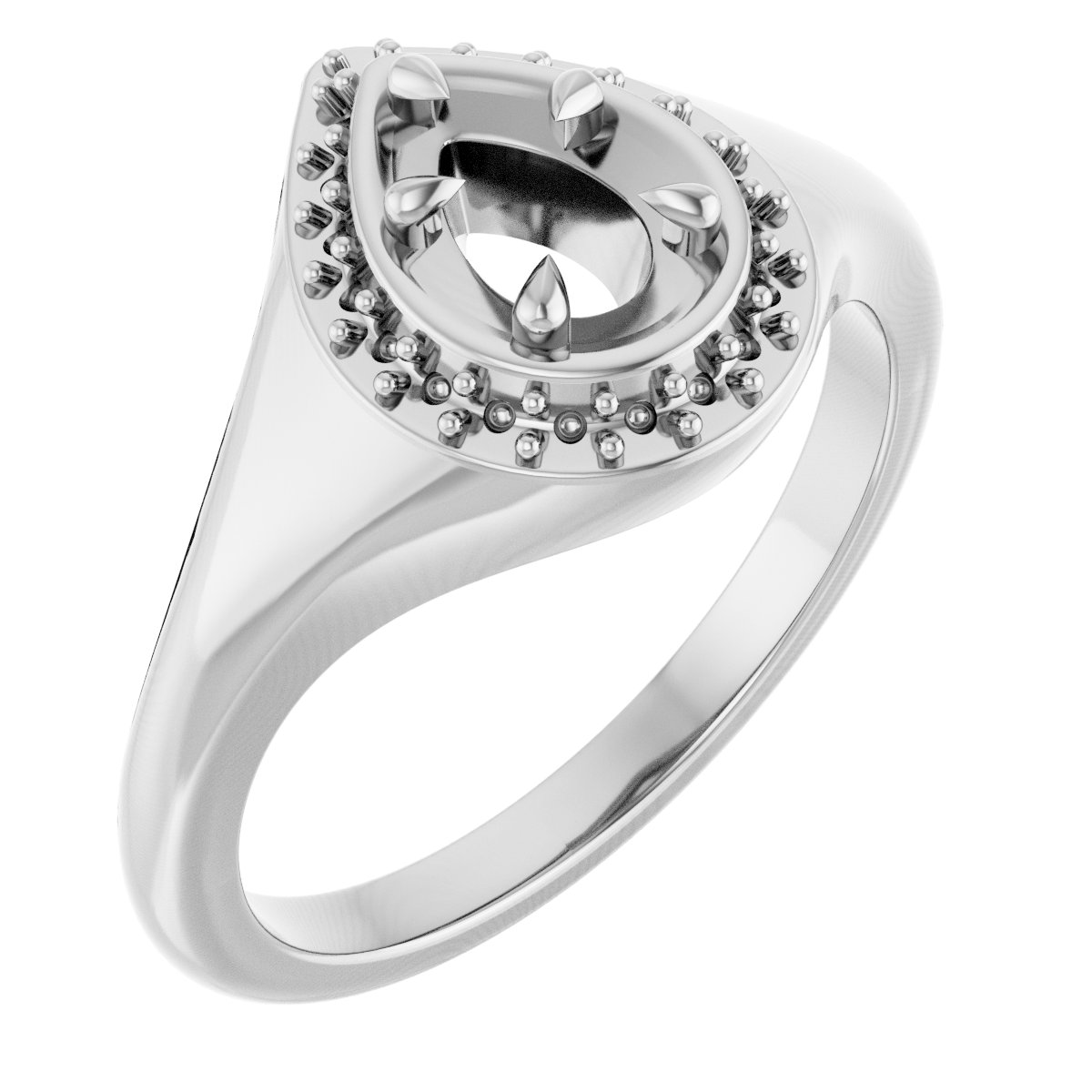 Claw-Prong Halo-Style Ring