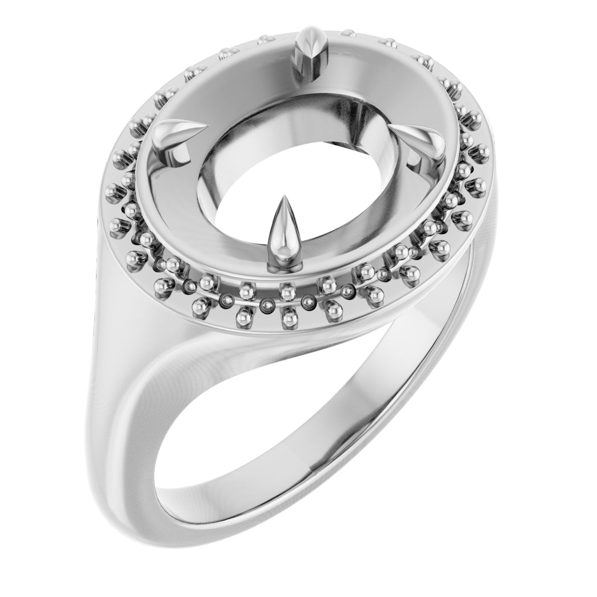 Claw-Prong Halo-Style Ring