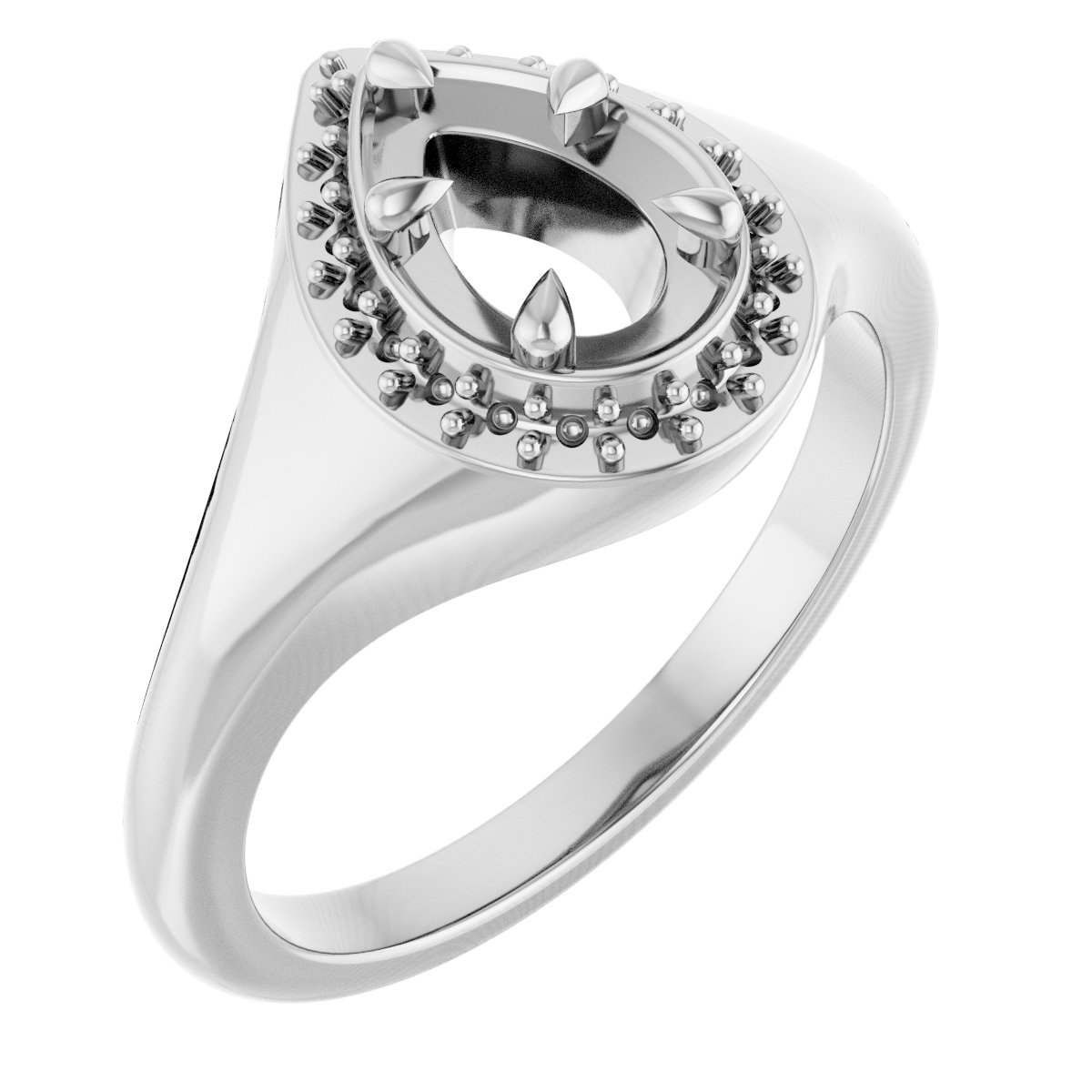 Claw-Prong Halo-Style Ring