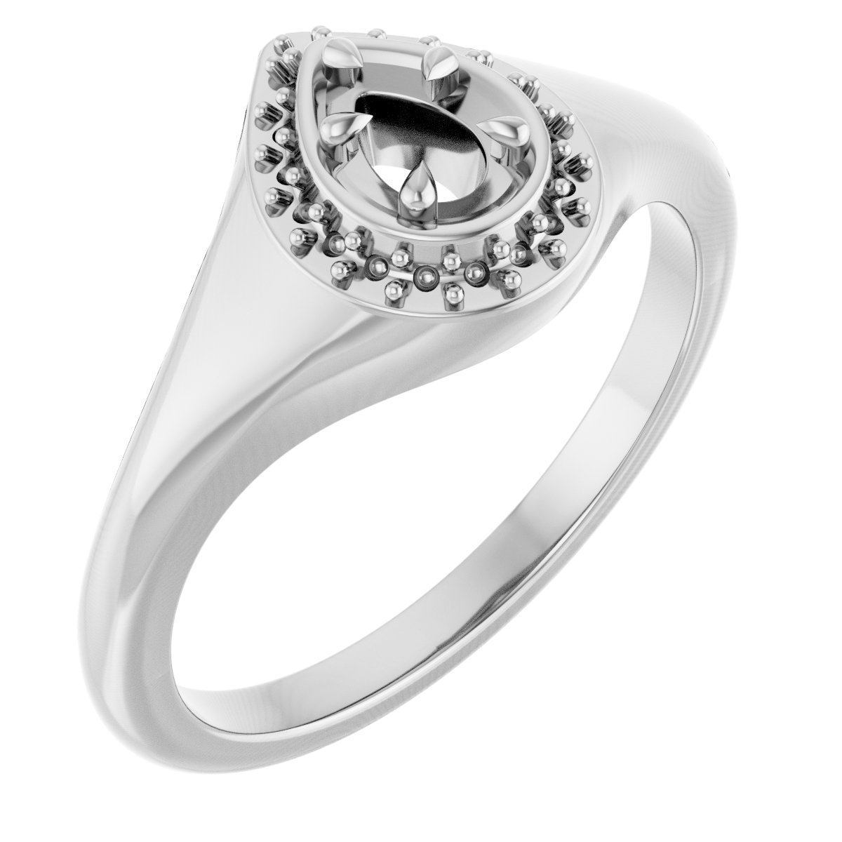 Claw-Prong Halo-Style Ring