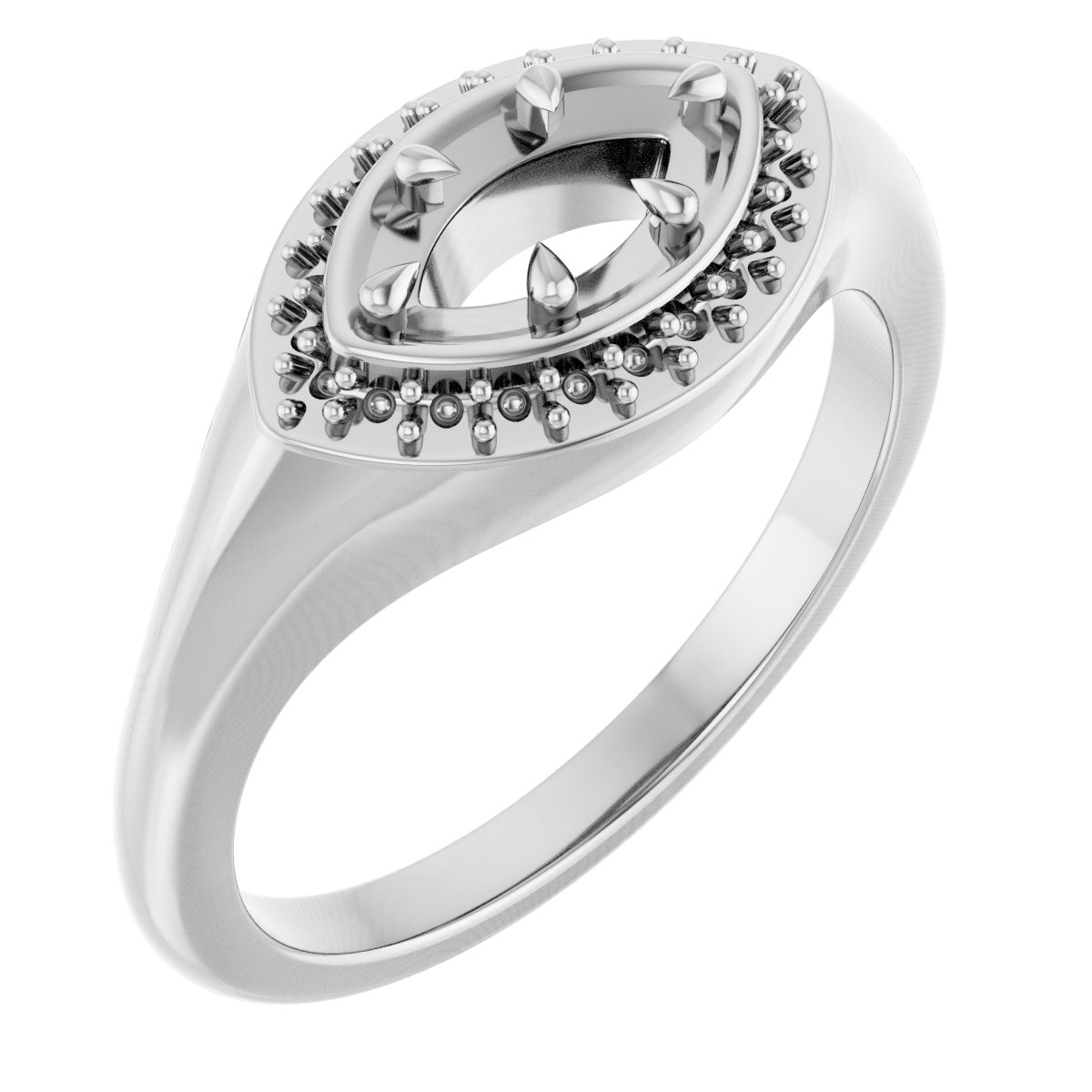 Claw-Prong Halo-Style Ring