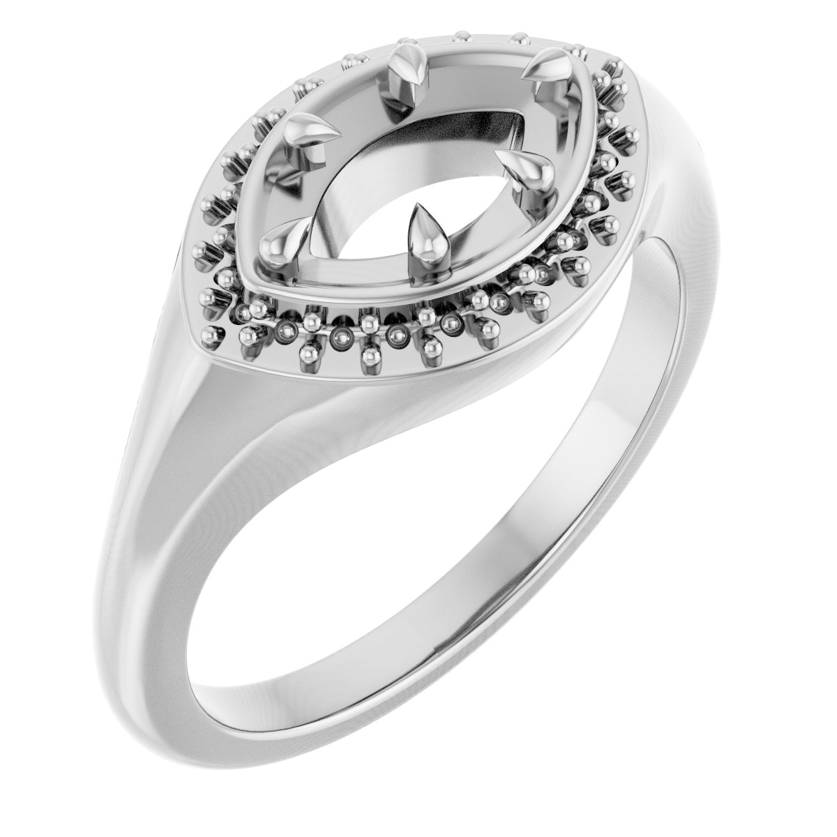 Claw-Prong Halo-Style Ring