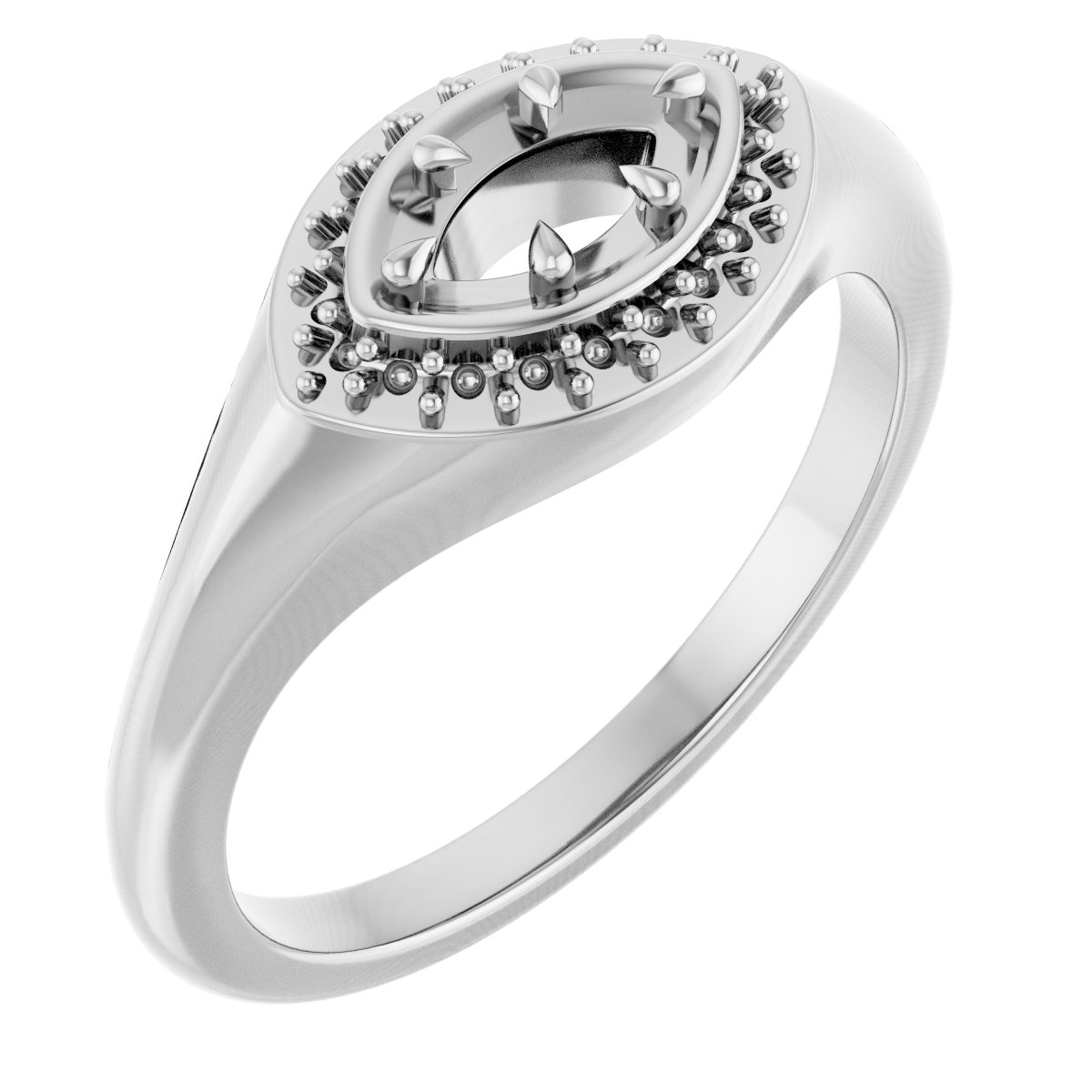 Claw-Prong Halo-Style Ring