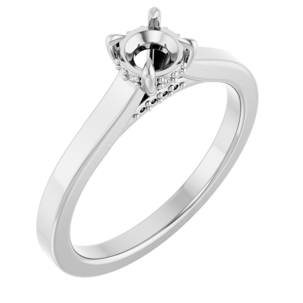 Claw-Prong Hidden Halo-Style Engagement Ring