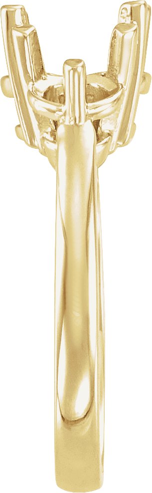 14K Yellow Gold Open Shank for 7 mm Round Multi-Stone Setting 