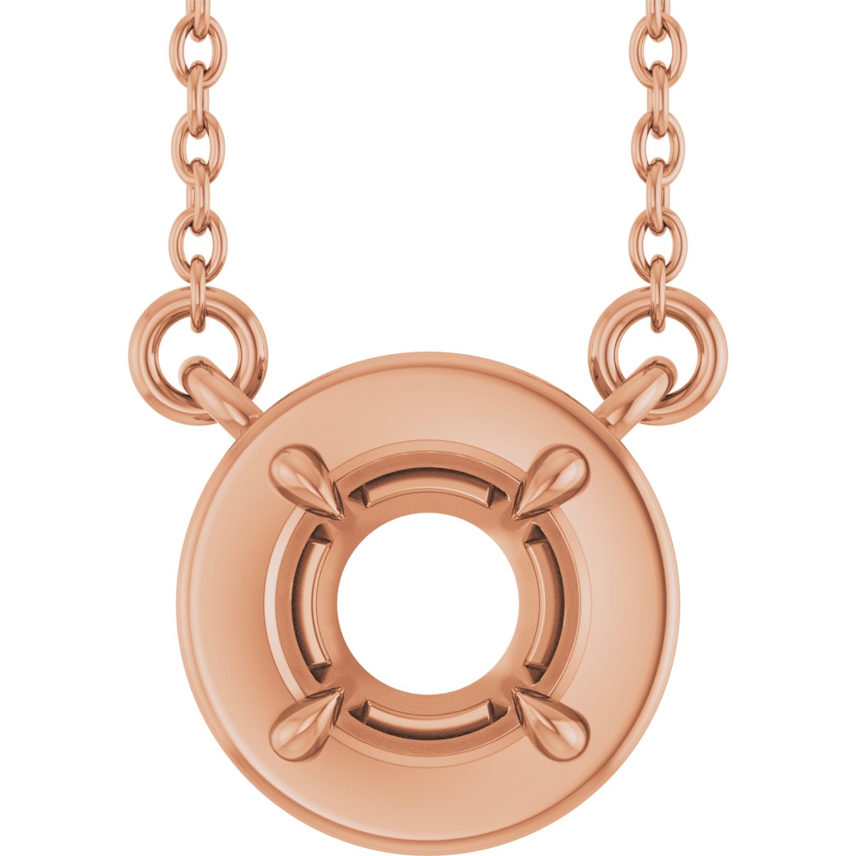 Claw-Prong Solitaire Bezel-Style Necklace or Center