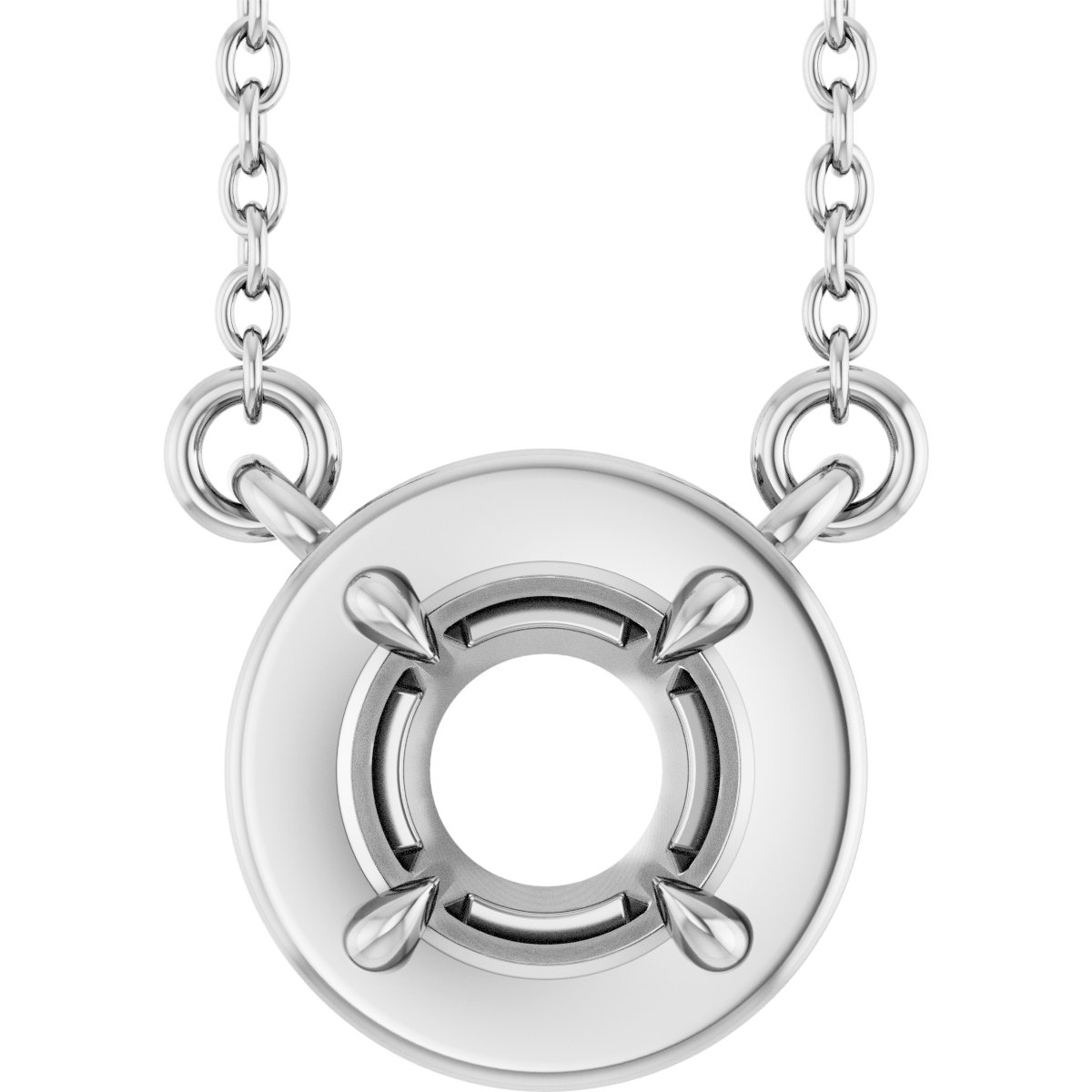 Claw-Prong Solitaire Bezel-Style Necklace or Center
