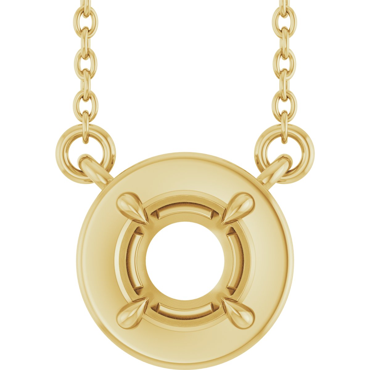 Claw-Prong Solitaire Bezel-Style Necklace or Center