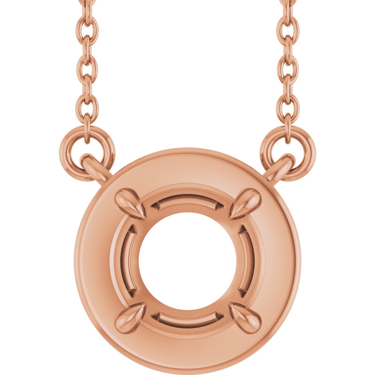 Claw-Prong Solitaire Bezel-Style Necklace or Center
