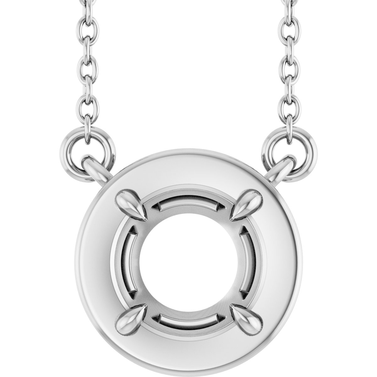 Claw-Prong Solitaire Bezel-Style Necklace or Center